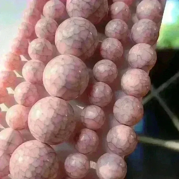 Chunky pink beaded 5 standard necklace - Picture 10 of 16